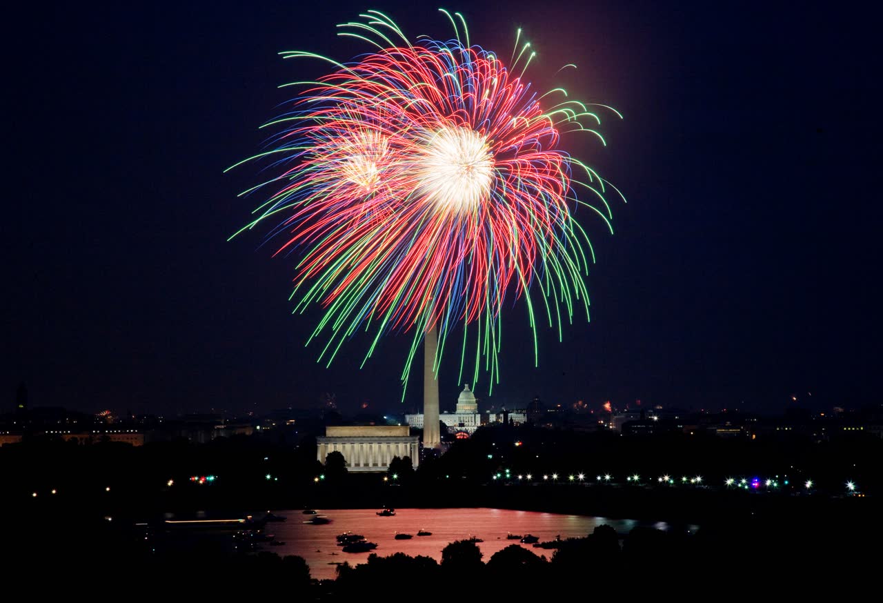 Fireworks at night that can scare dogs into bolting