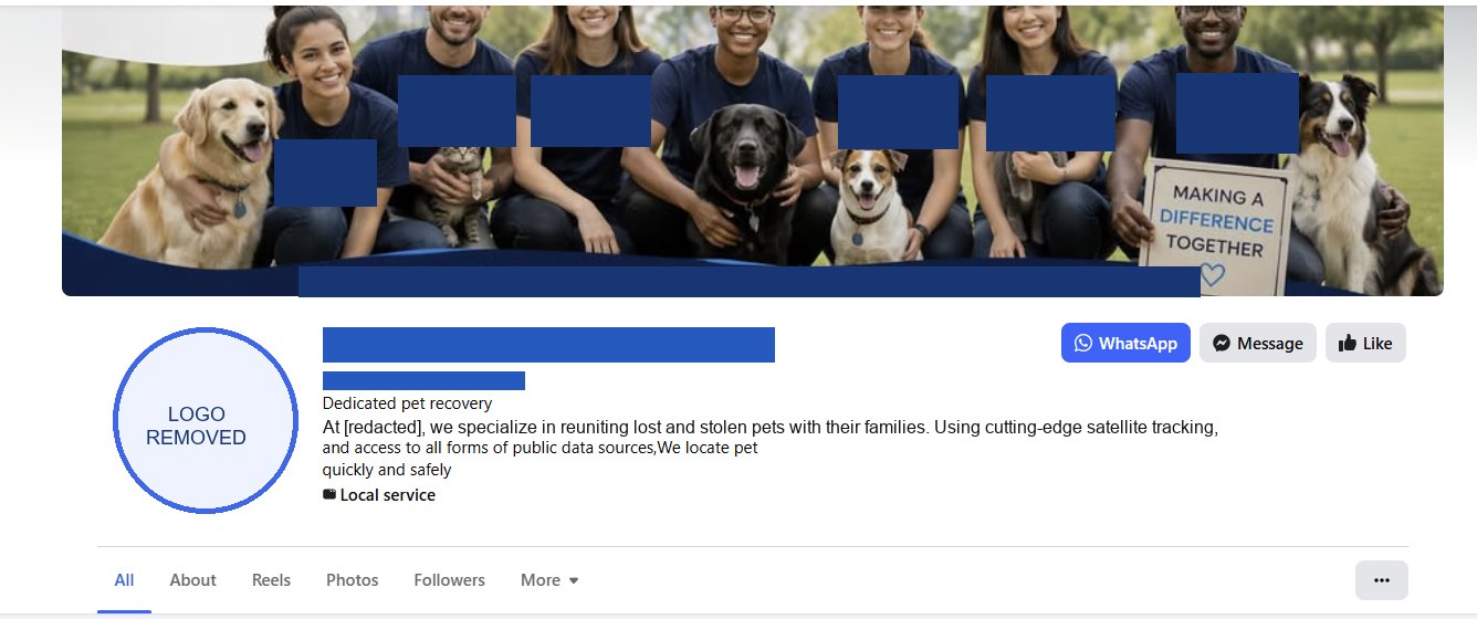 Anonymized social media profile example using satellite tracking language